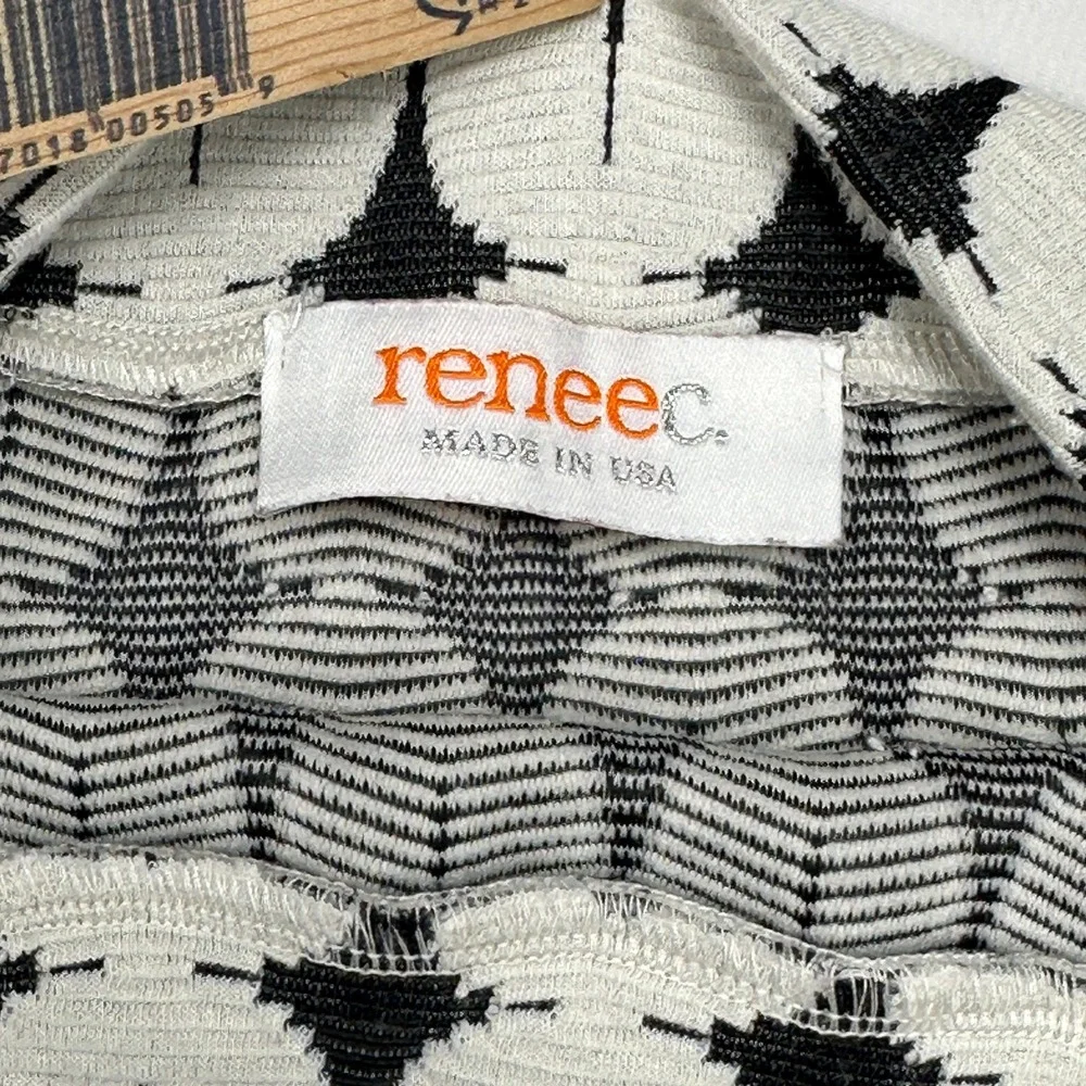 Renee C Womens‎ Black White Geometric Diamond Pencil Skirt Size M Made in USA